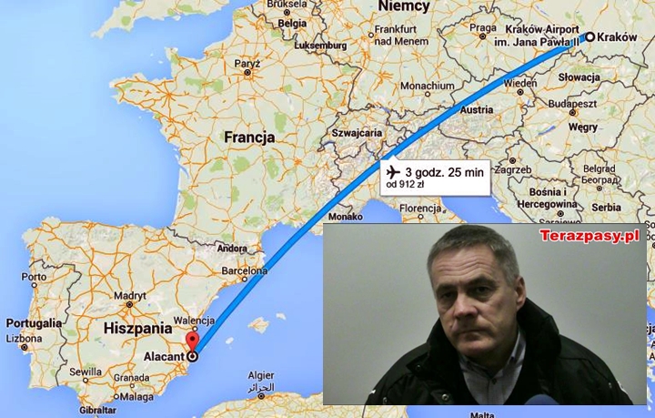 alicante-krakow-mapa