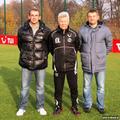 Trenerzy Maciej Antkiewicz, Edward Kowalczuk (Trener Przygotowania Fizycznego Hannover 96) i Mirosław Hajdo po treningu na boisku pierwszej drużyny H96